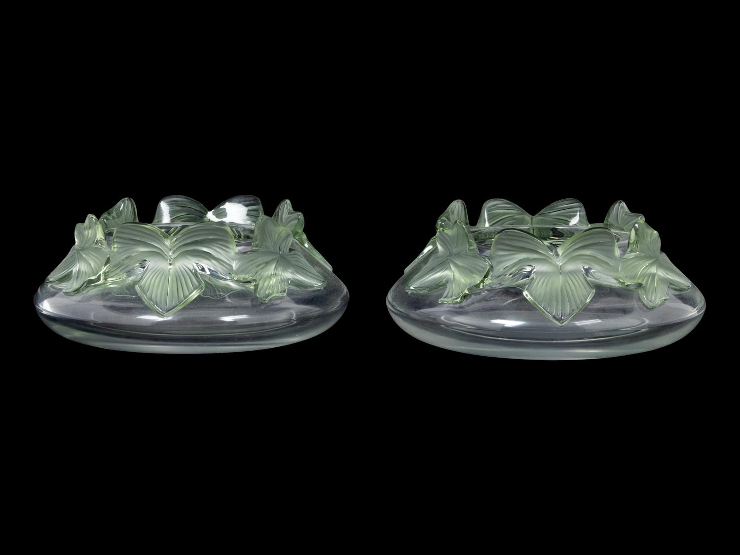 A Pair of Lalique Lierre Bowls