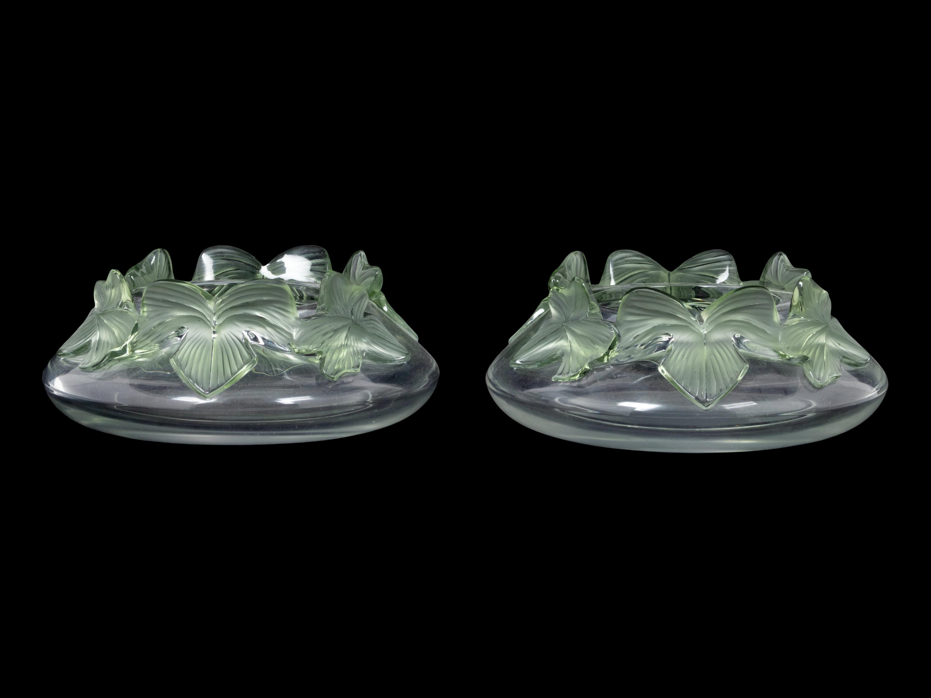 A Pair of Lalique Lierre Bowls