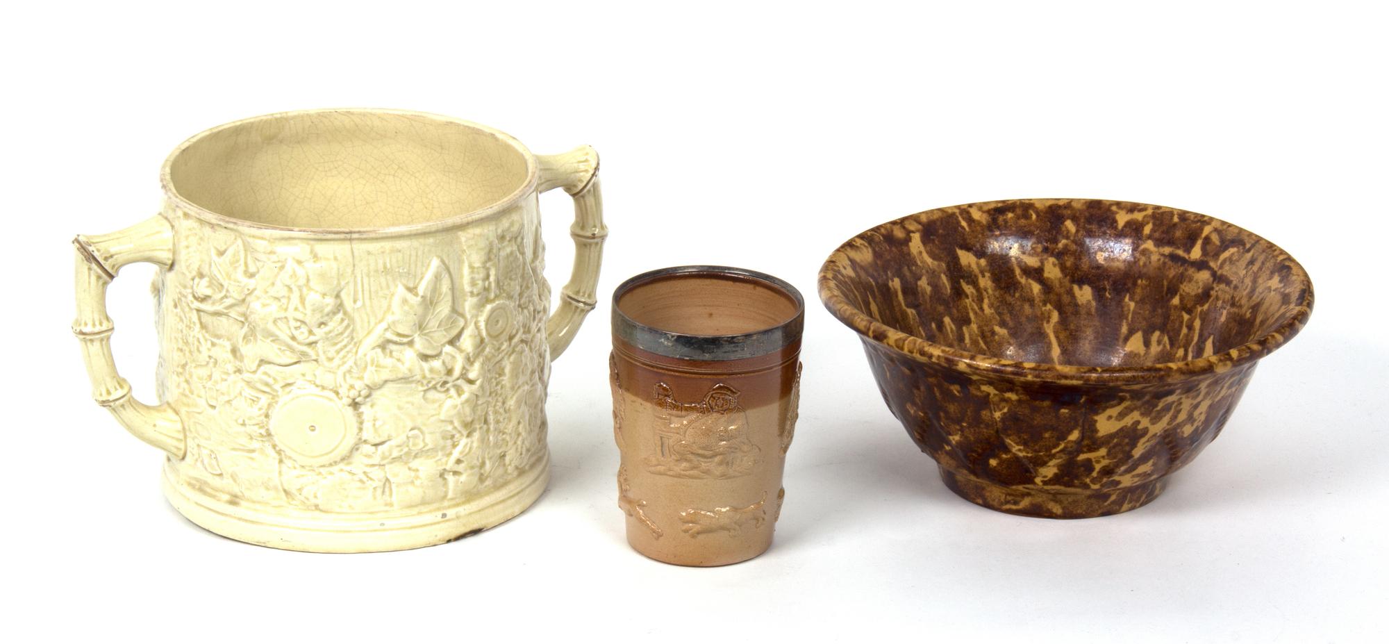 Three English Pottery Articles Height of tallest 6 1/2 inches. — 19TH/20TH CENTURY