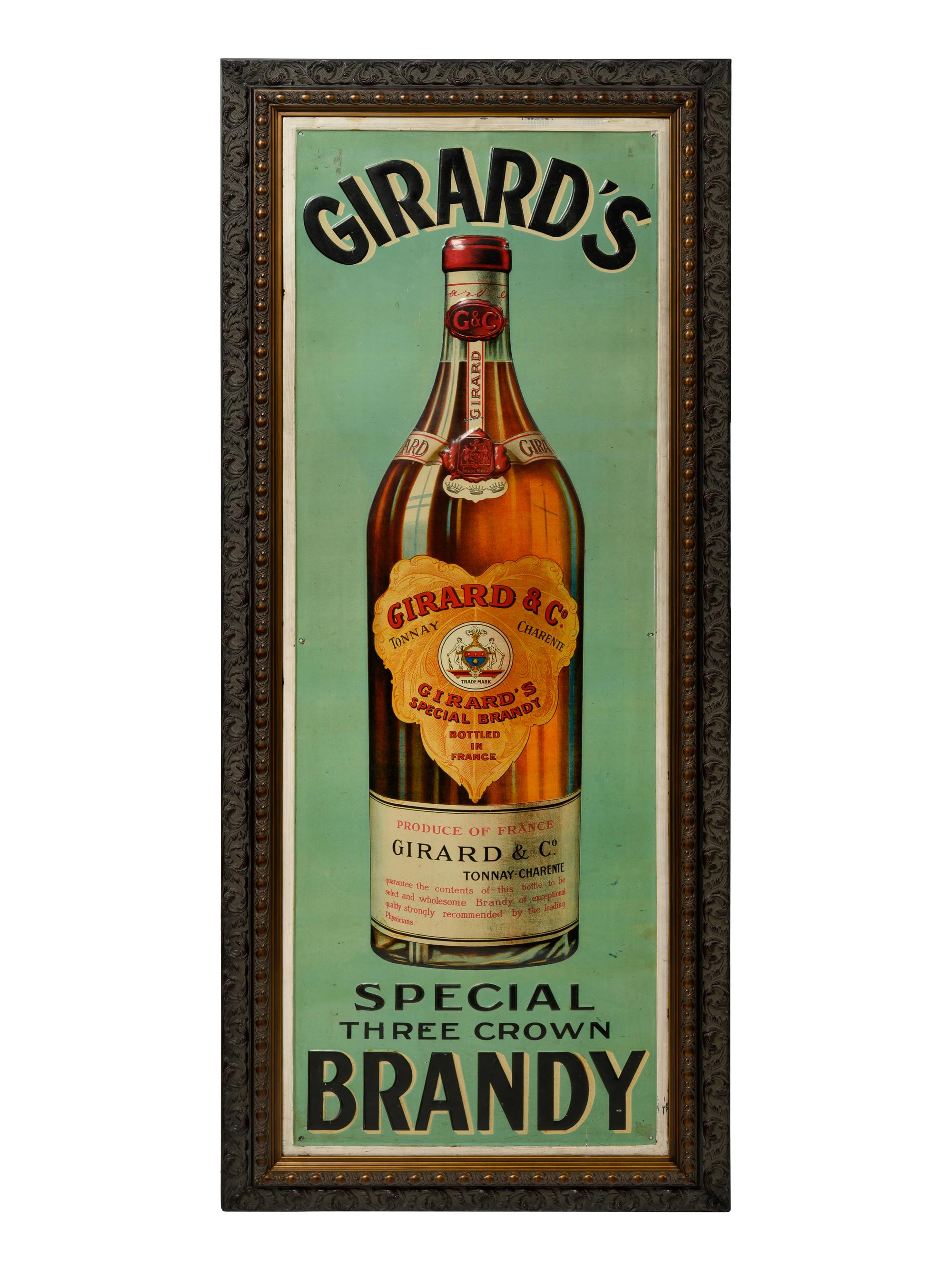 A Porcelain Girard’s Brandy Sign