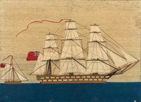 Two English Sailor Woolwork Pictures