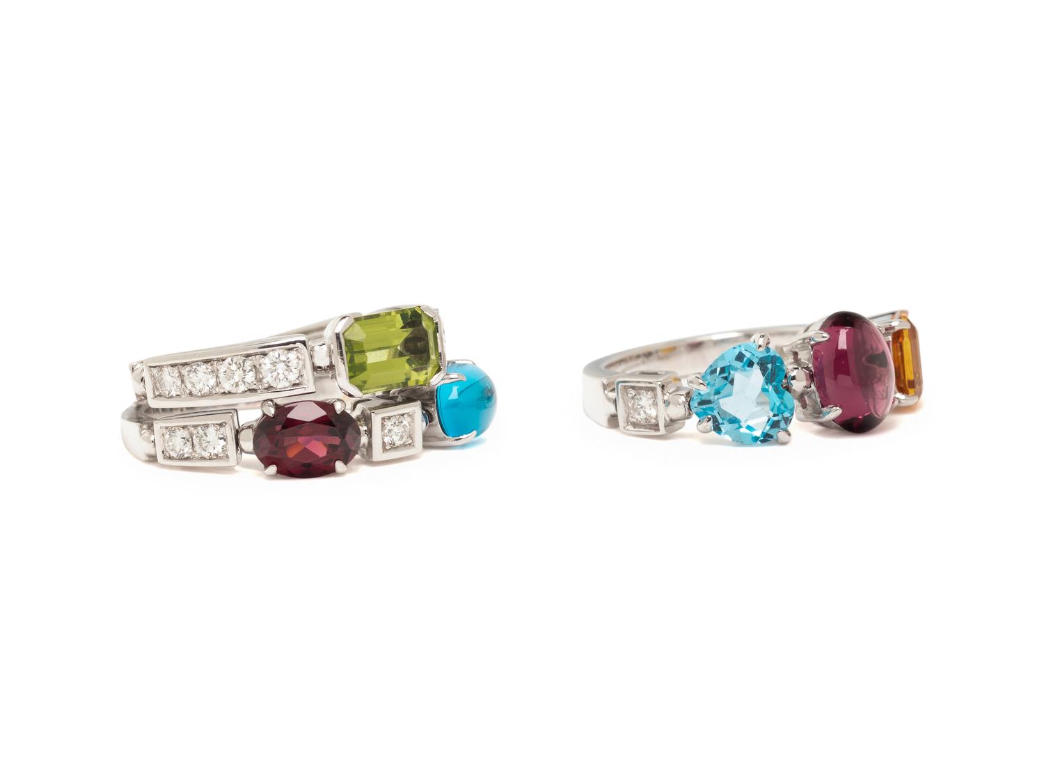 BULGARI, COLLECTION OF MULTI-GEM AND DIAMOND 'ALLEGRA' RINGS