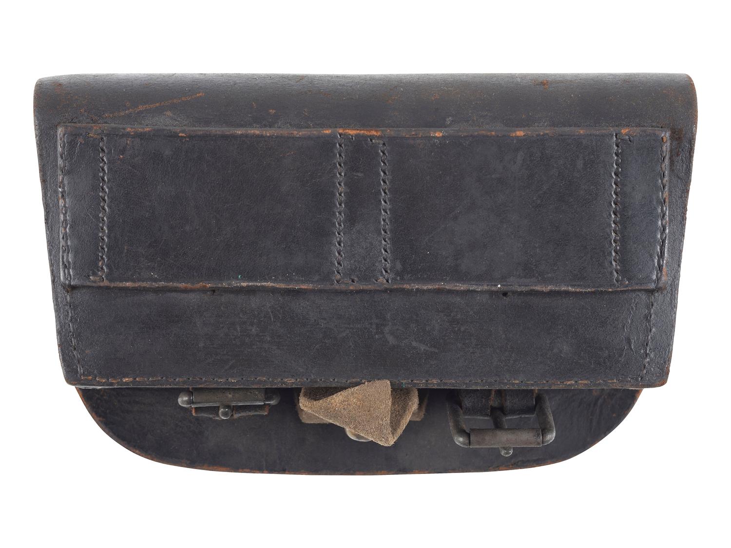 [CIVIL WAR]. Cartridge box with tins, possibly Confederate.