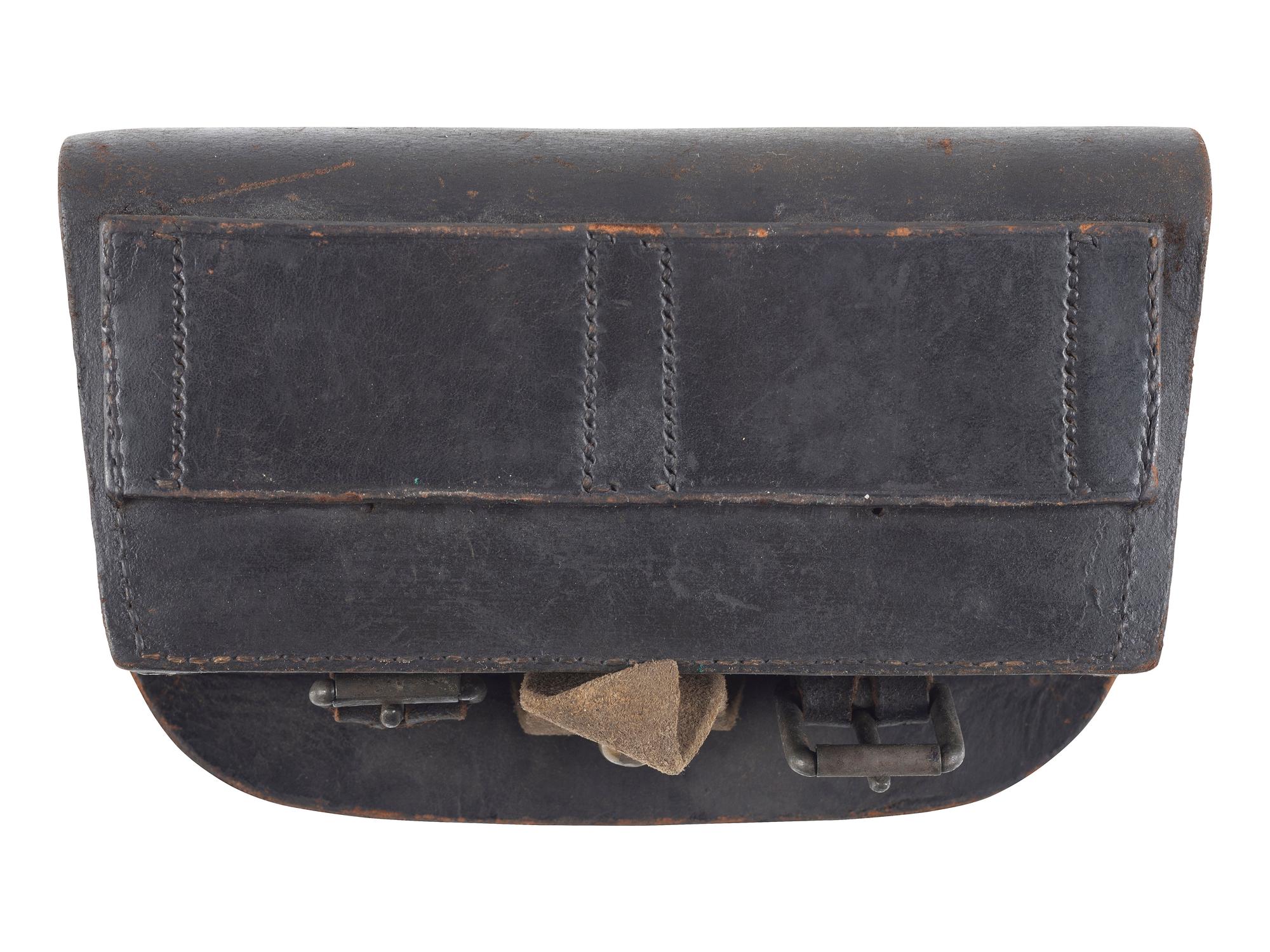 [CIVIL WAR]. Cartridge box with tins, possibly Confederate.