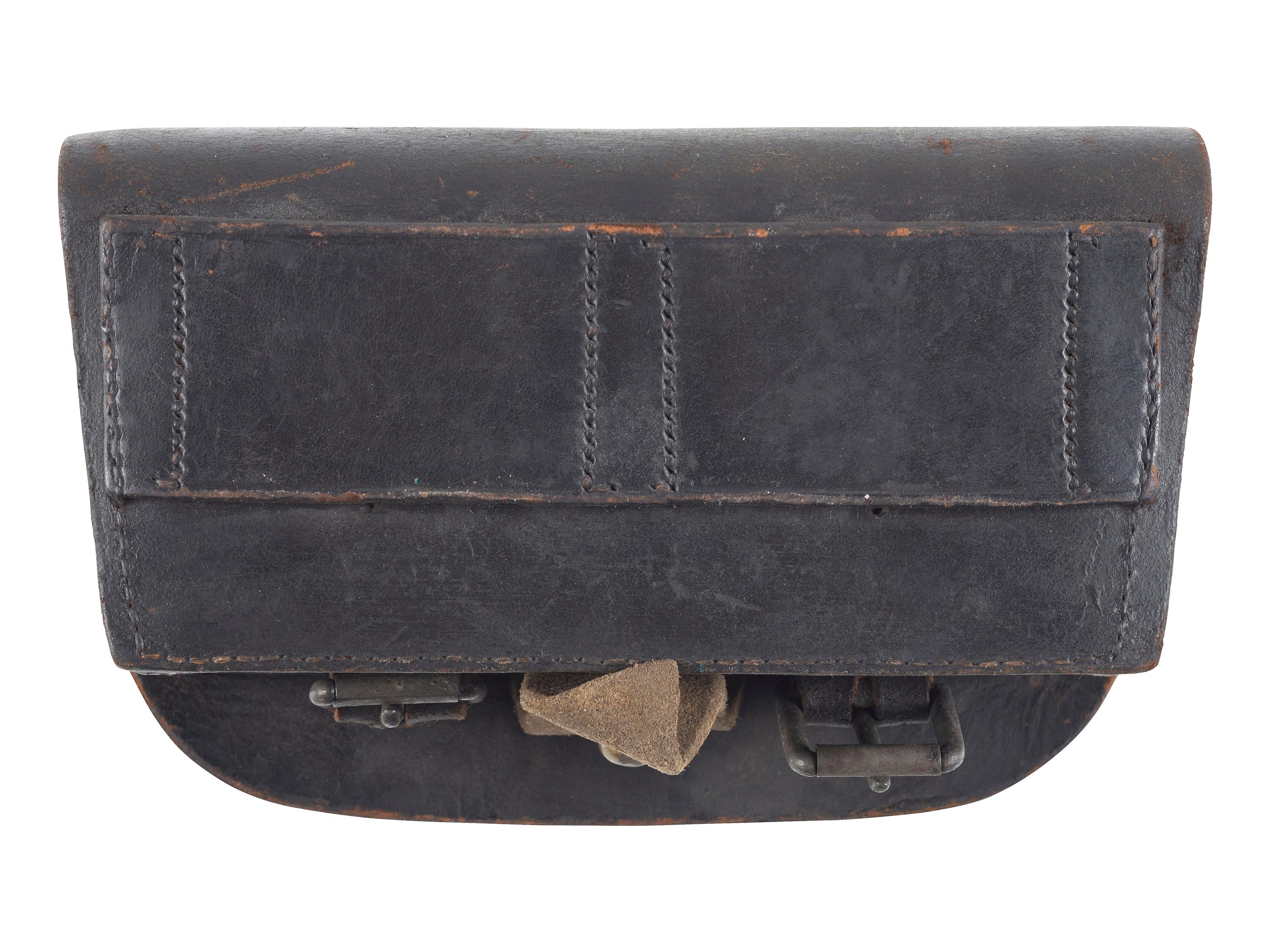 [CIVIL WAR]. Cartridge box with tins, possibly Confederate.