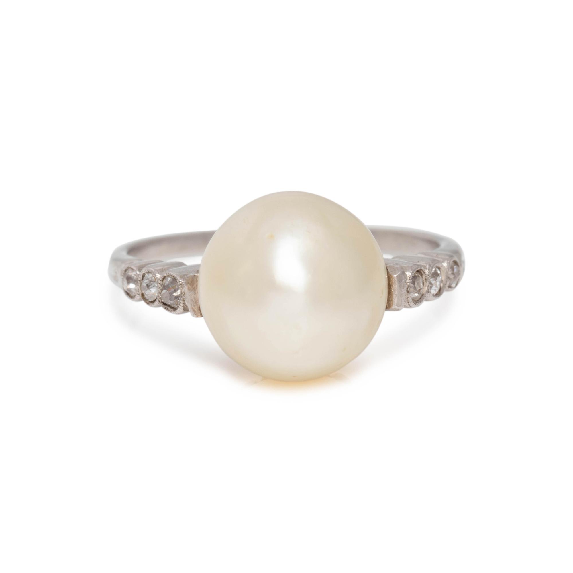 ANTIQUE, PEARL AND DIAMOND RING