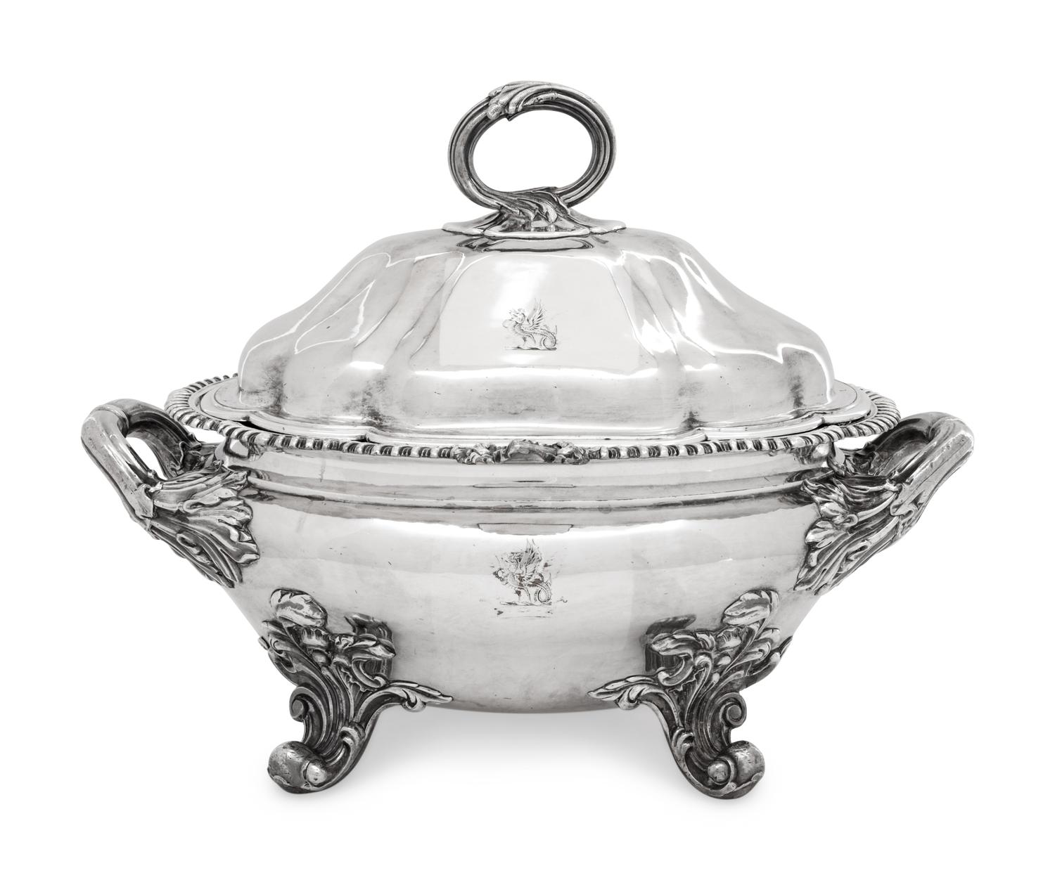 A George IV Silver-Plate Soup Tureen