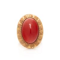 YELLOW GOLD AND CORAL RING