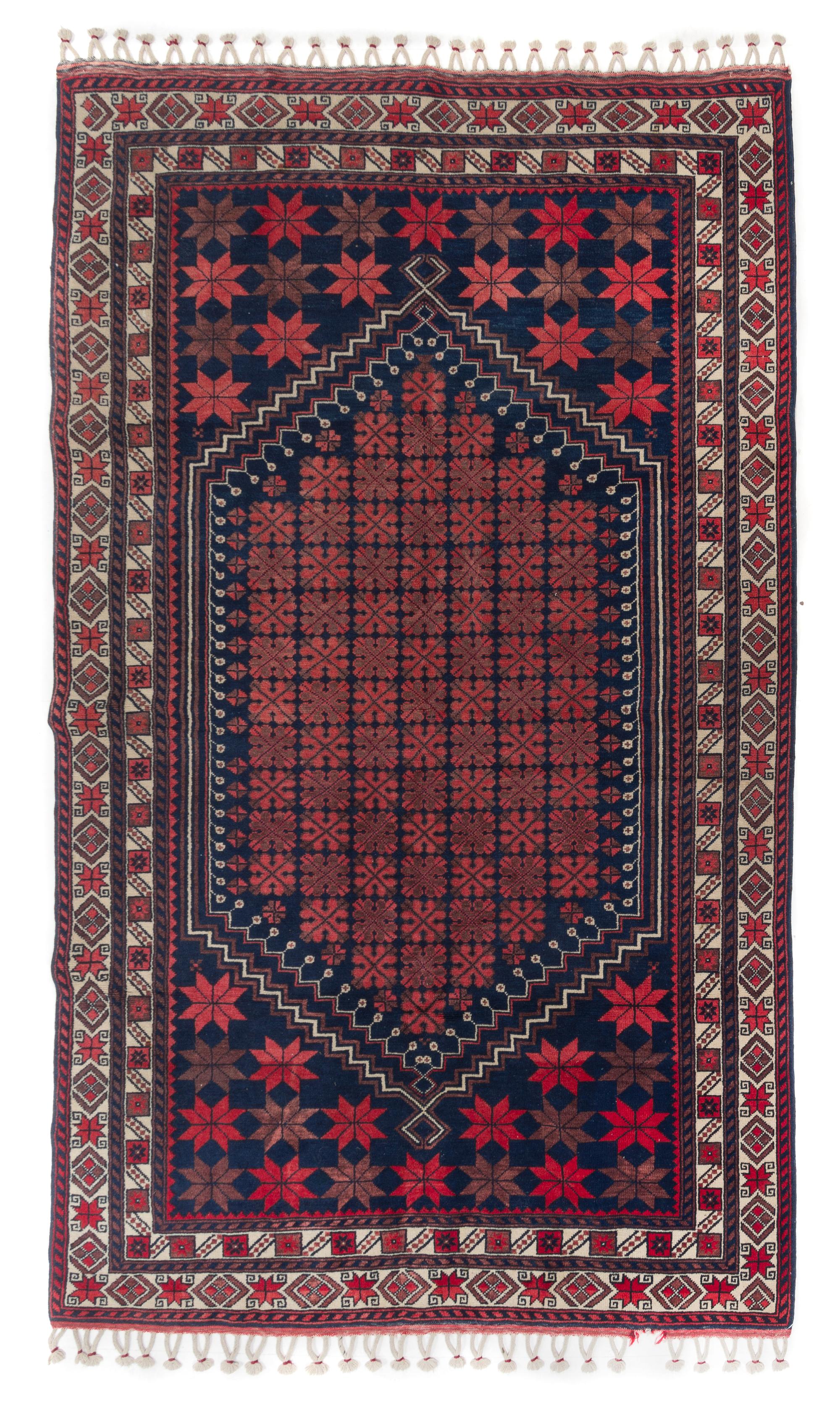 An Afghan Wool Rug 7 feet 11 inches x 5 feet 4 1/4 inches. — EARLY 20TH CENTURY