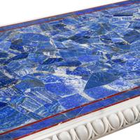 A Charles X Style Gilt Bronze, Lapis Lazuli and Marble Table