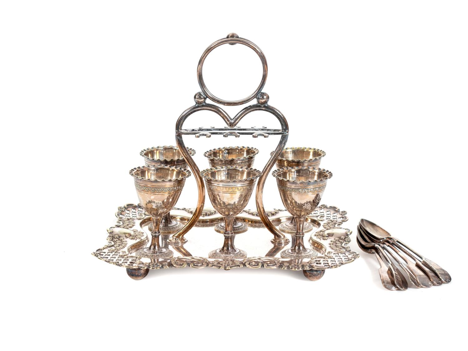 An American Silverplate Egg Set — Unknown Maker, Early 20th Century