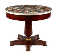 An Empire Style Mahogany Table with a Specimen Marble Top