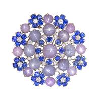 OSCAR HEYMAN, STAR SAPPHIRE, SAPPHIRE AND DIAMOND PENDANT/BROOCH