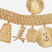 A 14K Yellow Gold Charm Bracelet