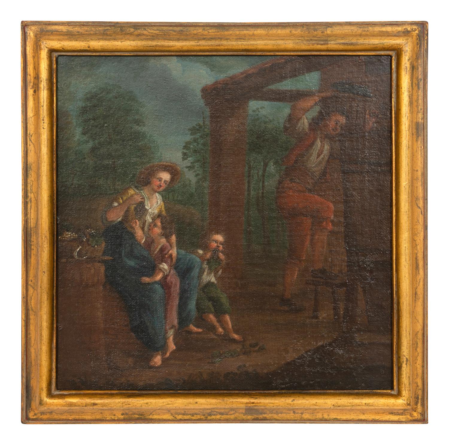 Pastoral Scenes with Figures (a set of four works)