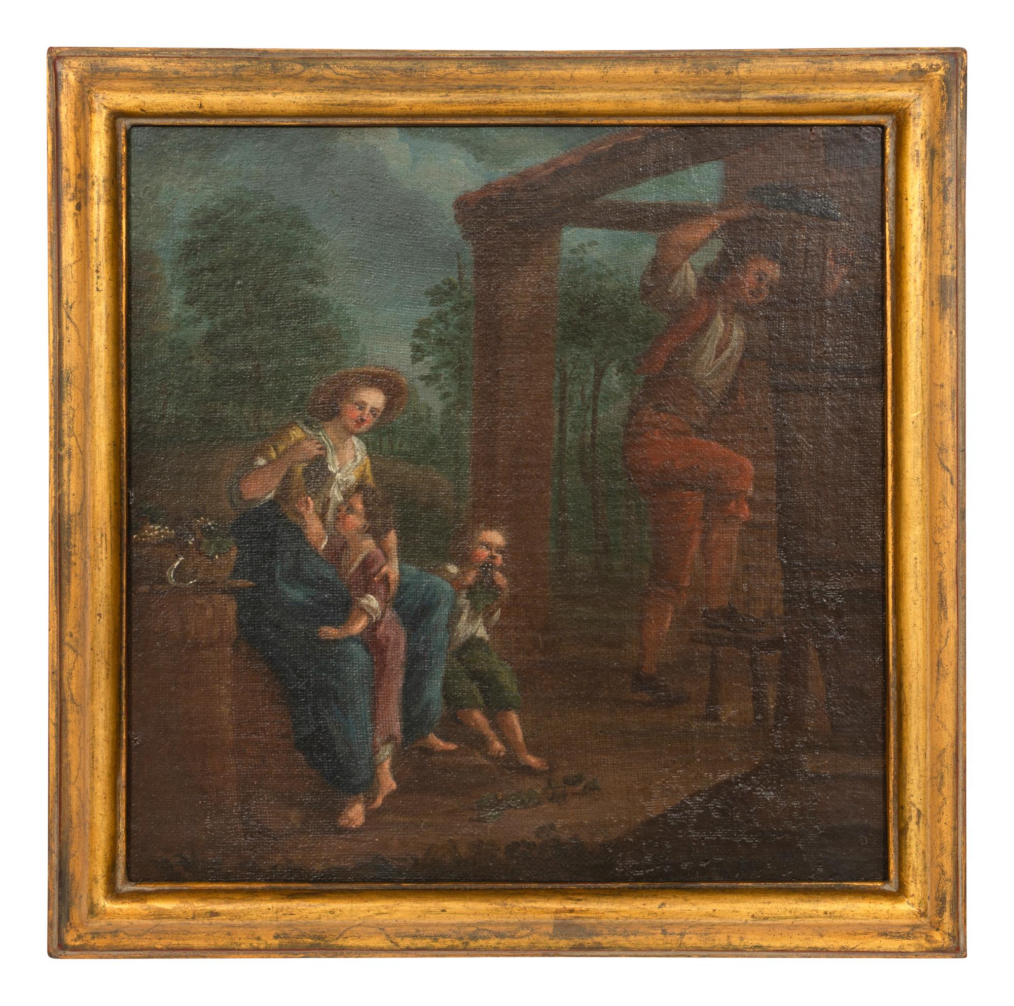 Pastoral Scenes with Figures (a set of four works)