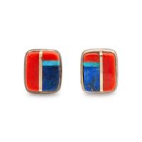 Gold and Multi-Stone Inlay Earrings Lot is located and will ship from Denver, Colorado.