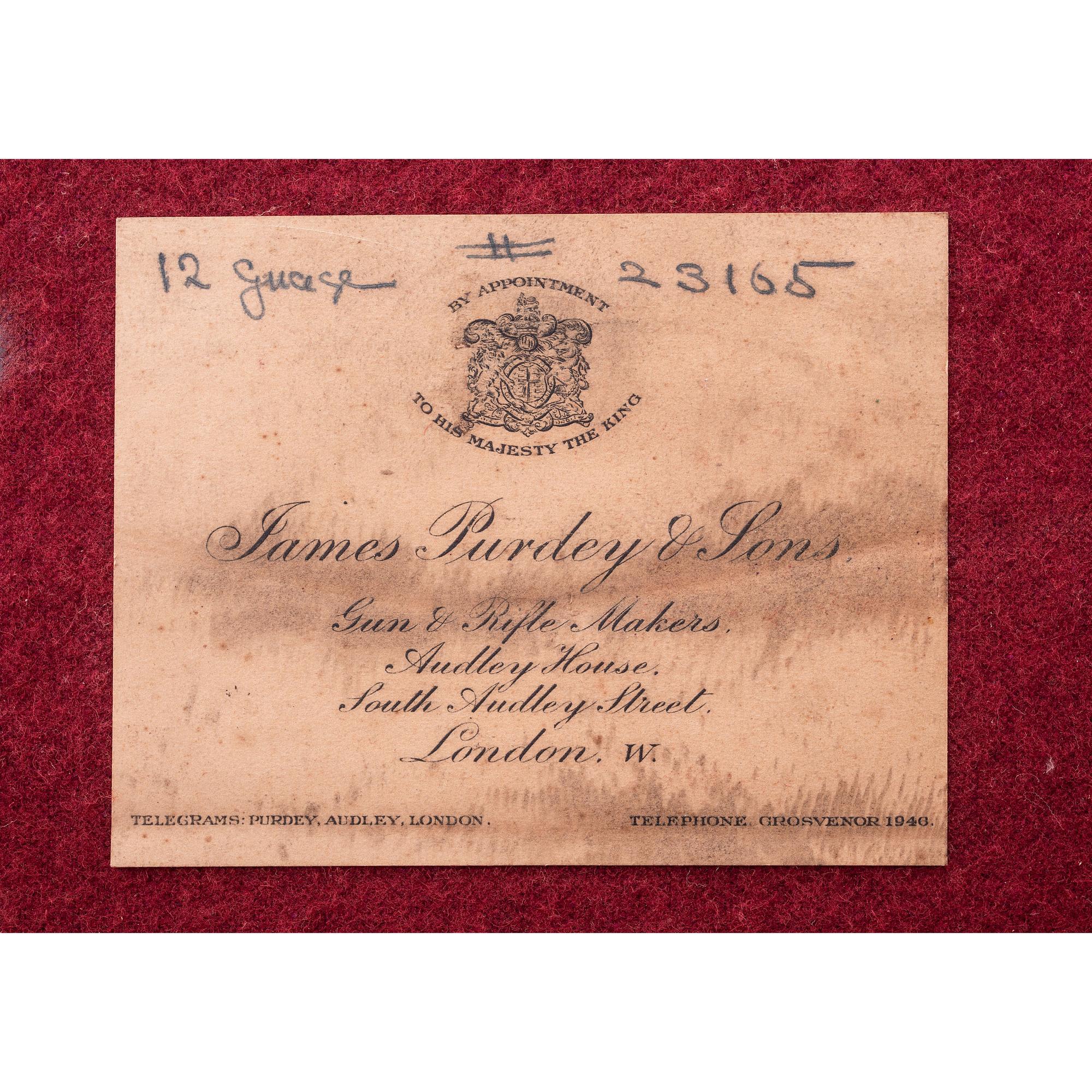 **J. Purdey & Sons Best Quality Comprised Pair of 12 Gauge Shotguns