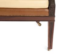 A Regency Style Mahogany Brown Leather Upholstered Library Chair