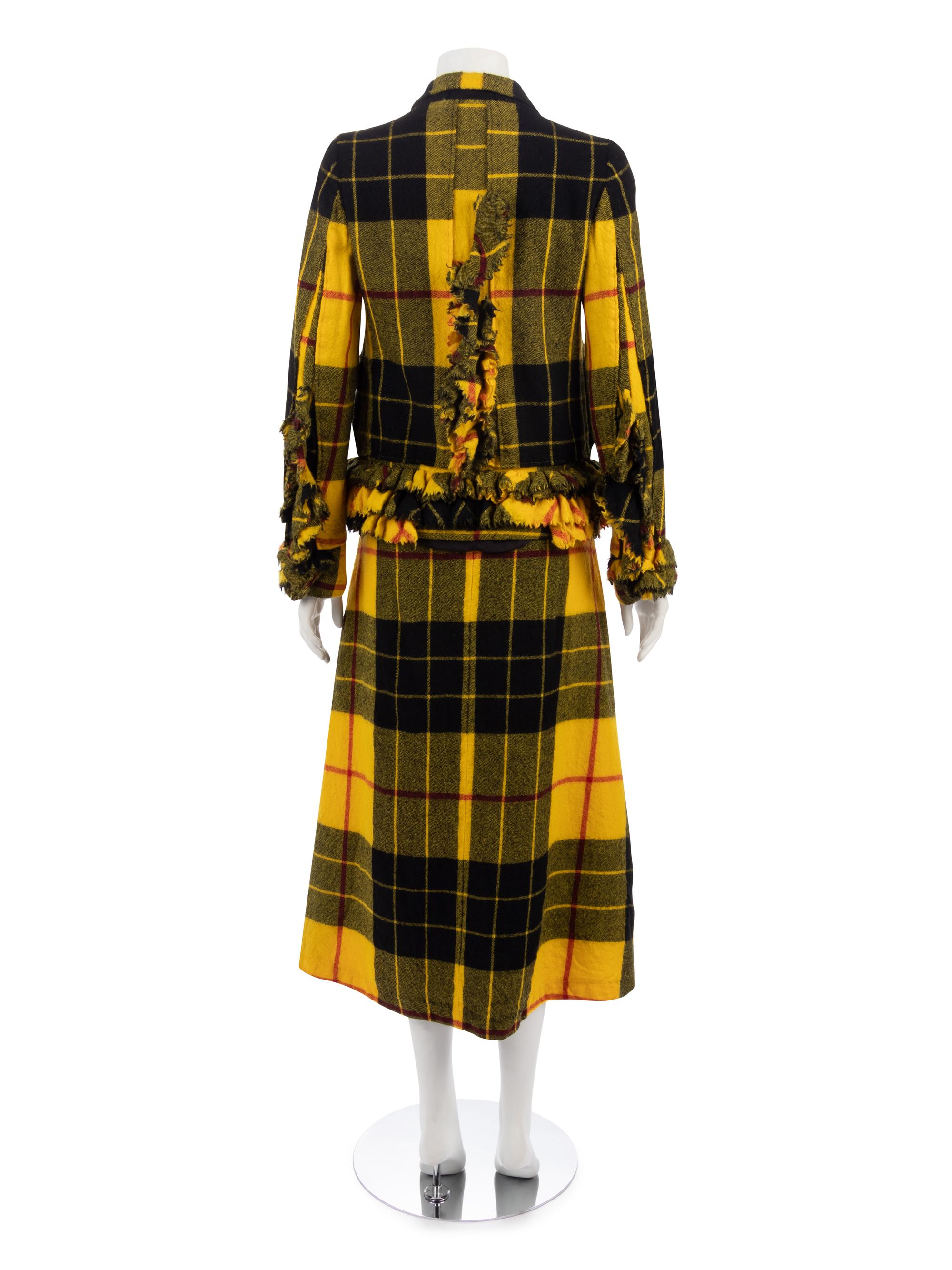Comme des Garçons Yellow Tartan Plaid Ensemble, Fall 2000
