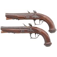 Pair of French Flintlock Coat Pistols by Augustin Merley-Duon