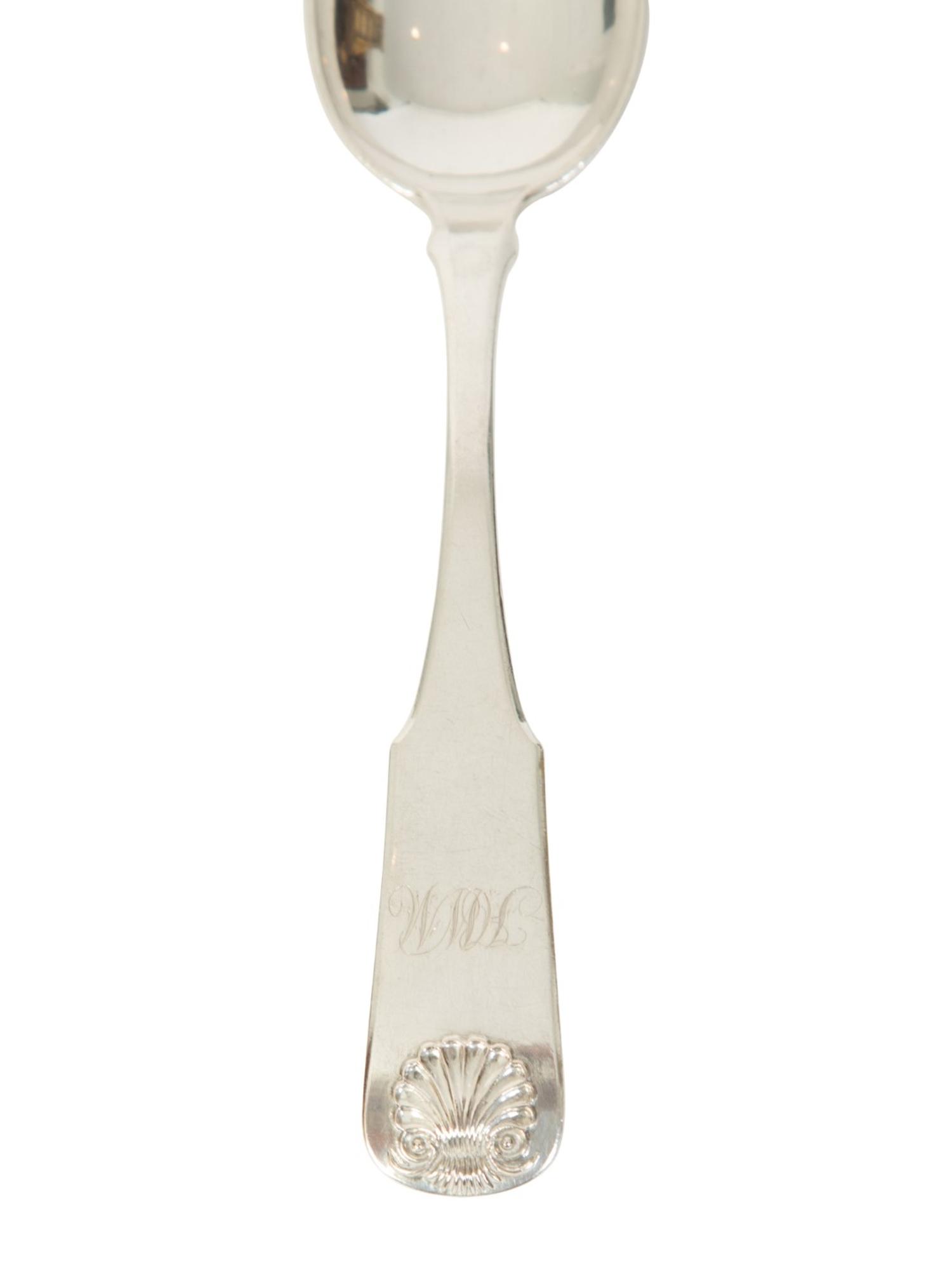 Eight American Coin Silver Place Spoons By J. B. Jones, Boston, MA — LATE 18TH/EARLY 19TH CENTURY