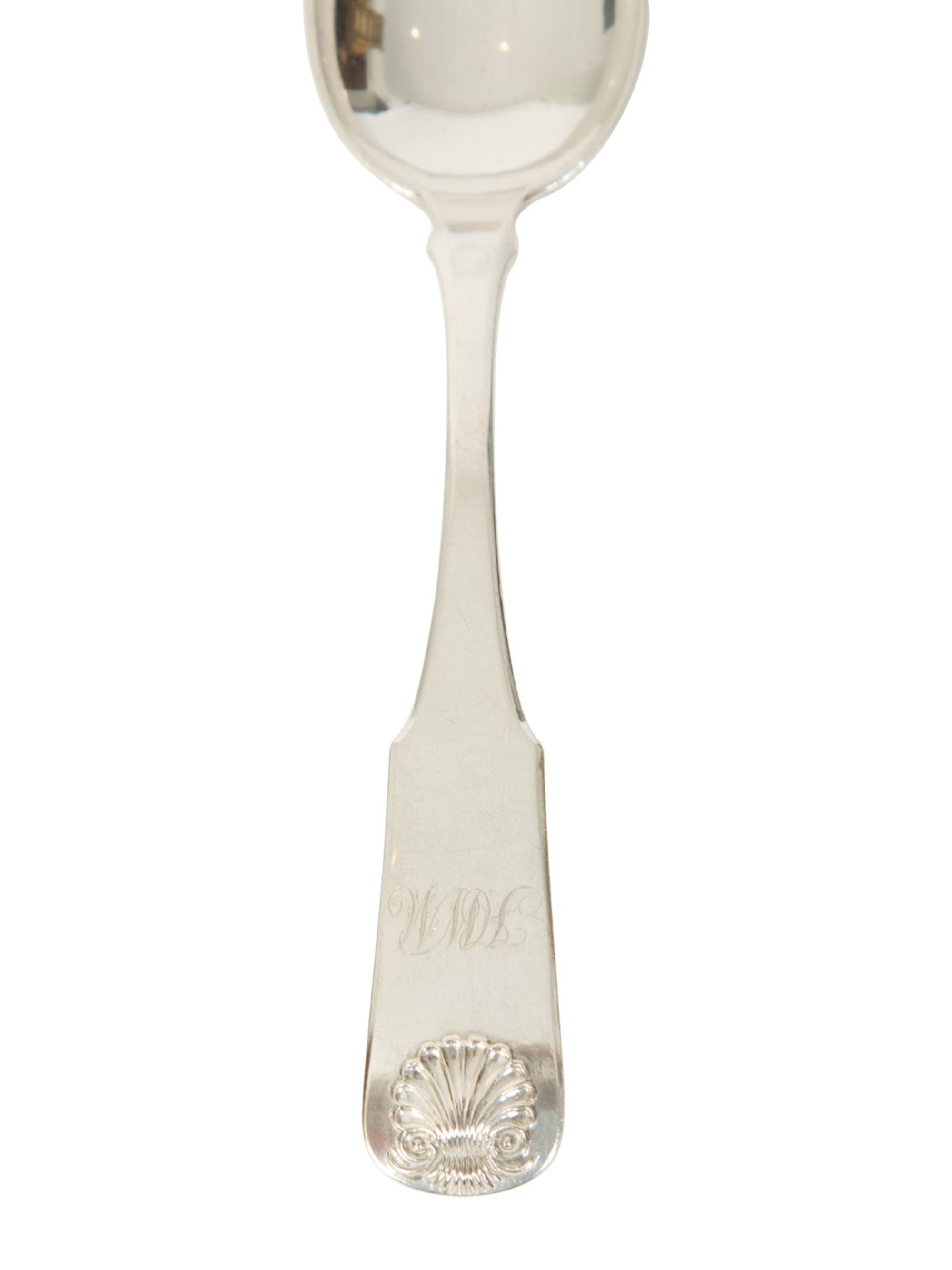 Eight American Coin Silver Place Spoons By J. B. Jones, Boston, MA — LATE 18TH/EARLY 19TH CENTURY
