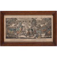 Rare Hand-Colored Engraving of War of 1812 Engagement Between American Forces and Tecumseh