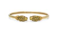 An 18 Karat Yellow Gold, Enamel and Ruby Panther Bracelet, French, 11.00 dwts.