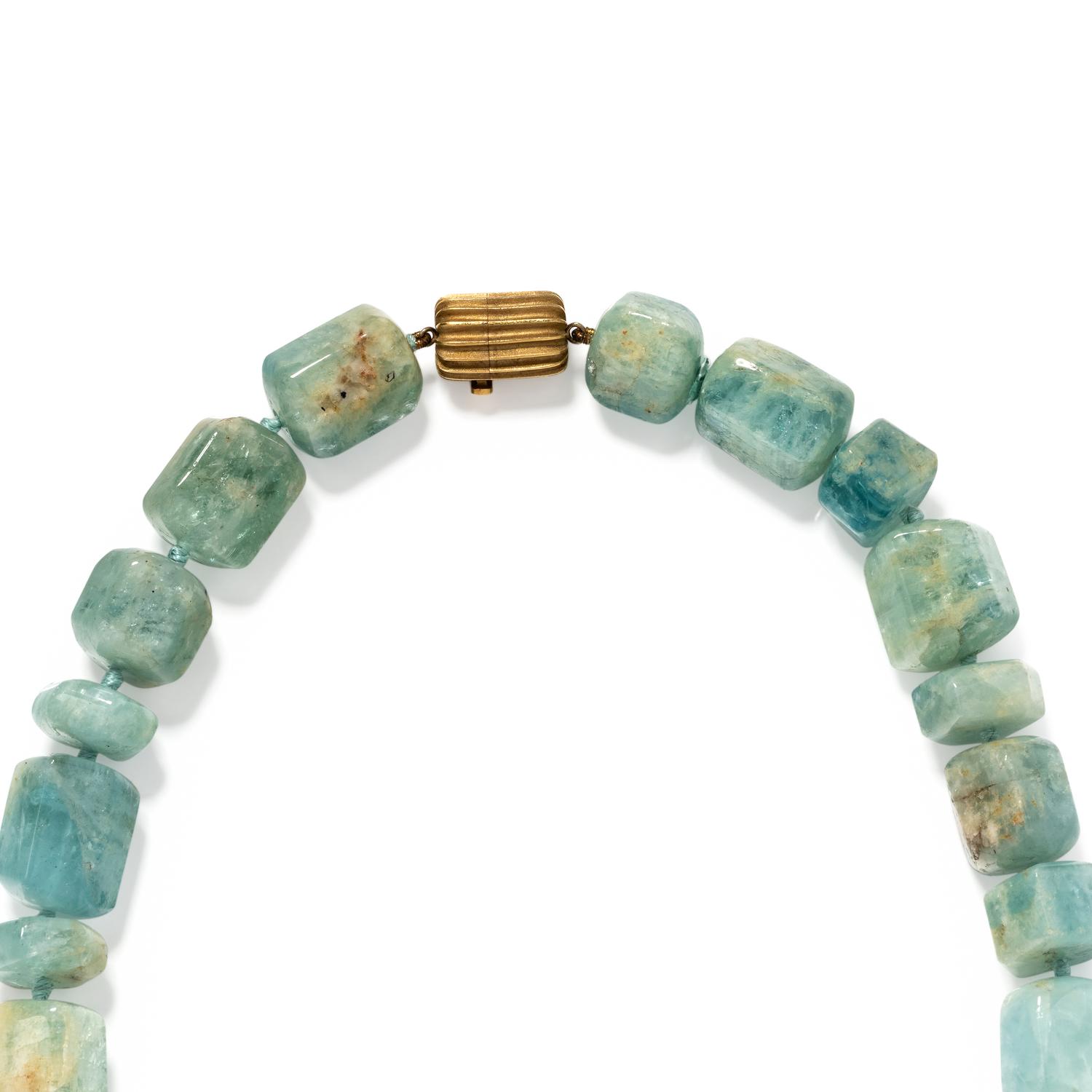 CHRISTOPHER WALLING, AQUAMARINE BEAD NECKLACE