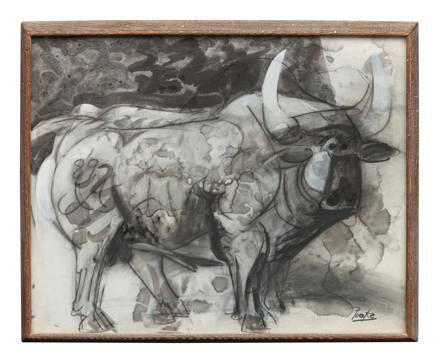 Group of Two Bull Drawings