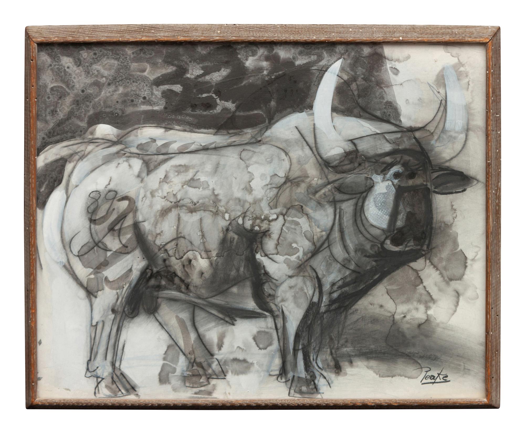 Group of Two Bull Drawings
