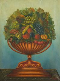 American School 19th Century, A Still Life: Urn with Fruit