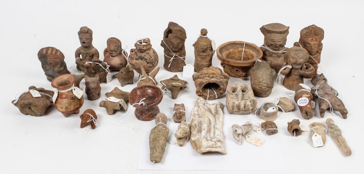 A Collection of Pre-Columbian Figures and Table Articles various sizes.