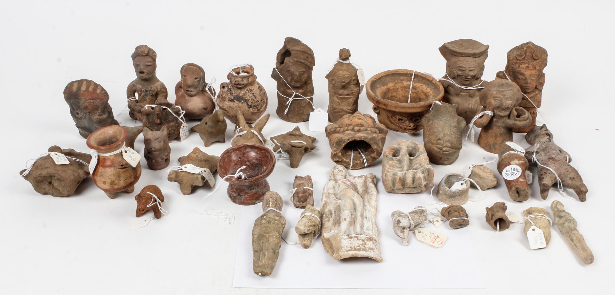 A Collection of Pre-Columbian Figures and Table Articles various sizes.