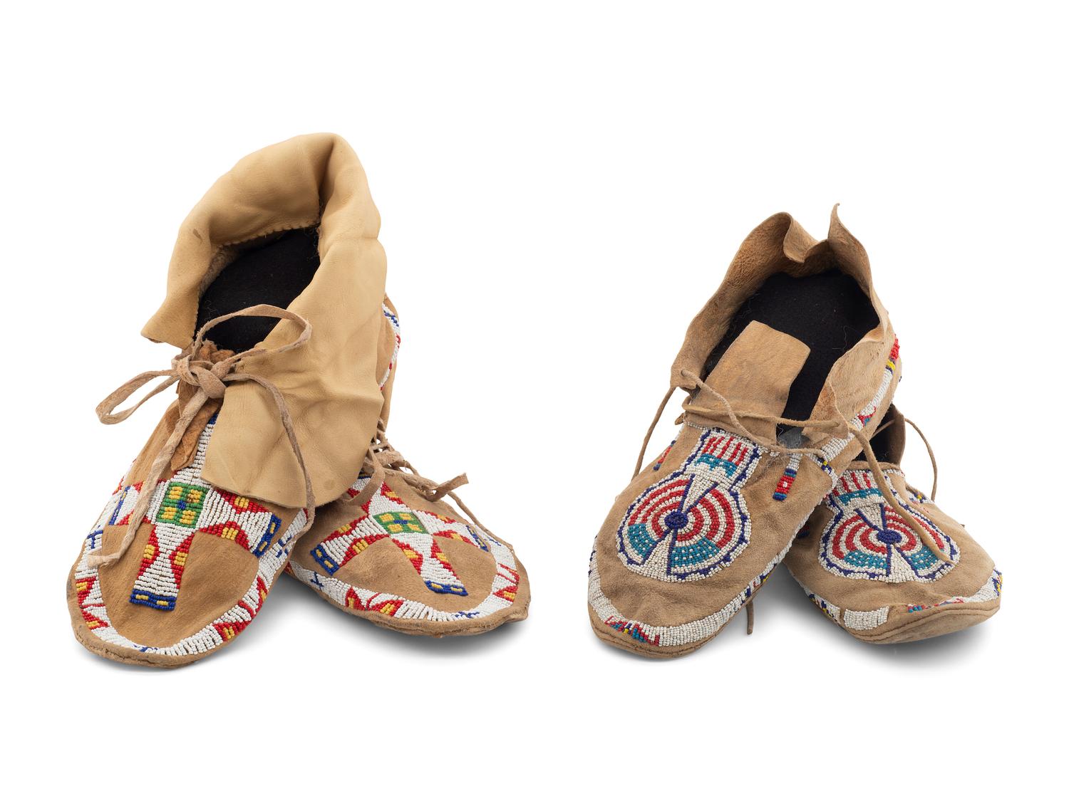 Cheyenne Beaded Hide Moccasins
