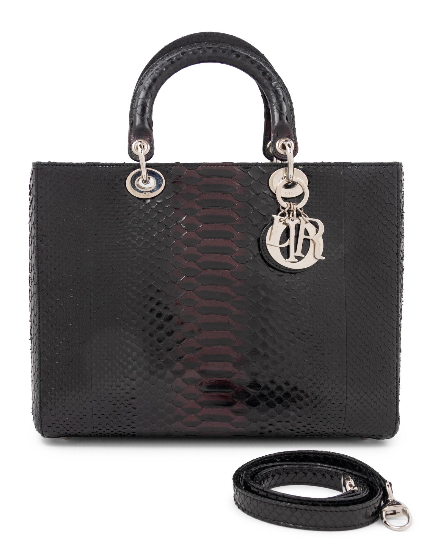Christian Dior Black Python Medium Lady Dior Bag, 2011
