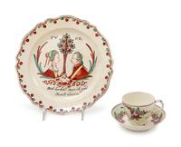 Three Netherlands-Decorated Staffordshire Creamware Articles