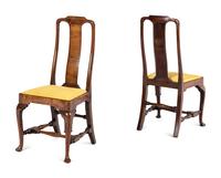 A Pair of Queen Anne Walnut Side Chairs