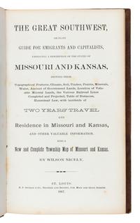 NICELY, Wilson. The Great Southwest...Embracing a Description of the States of Missouri and Kansas. St. Louis: R.P. Studley & Co., 1867