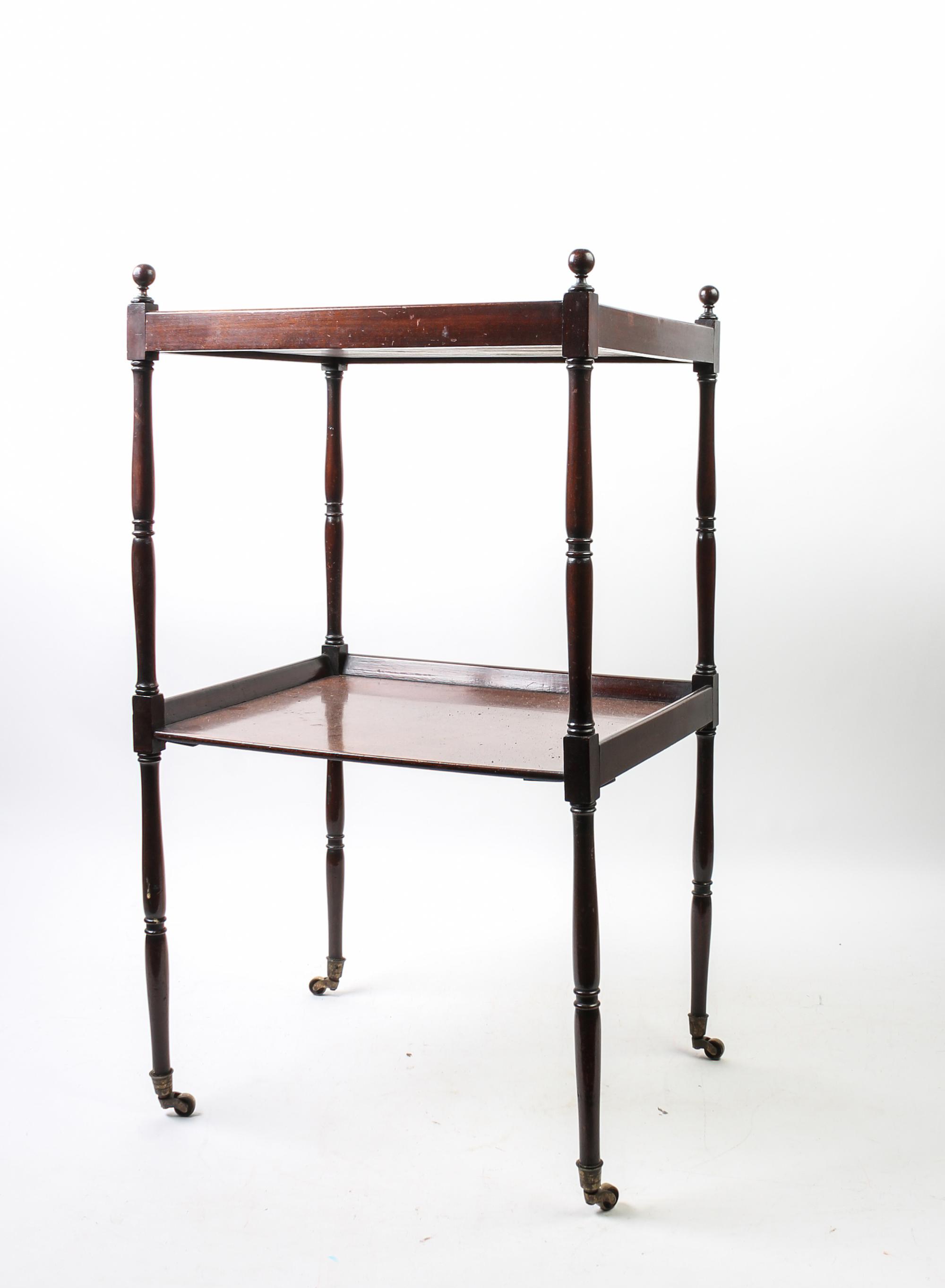 A Georgian Style Mahogany Side Table Height 30 x width 14 x depth 16 3/4 inches. — 19TH/20TH CENTURY
