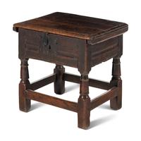 An English Oak Box Stool