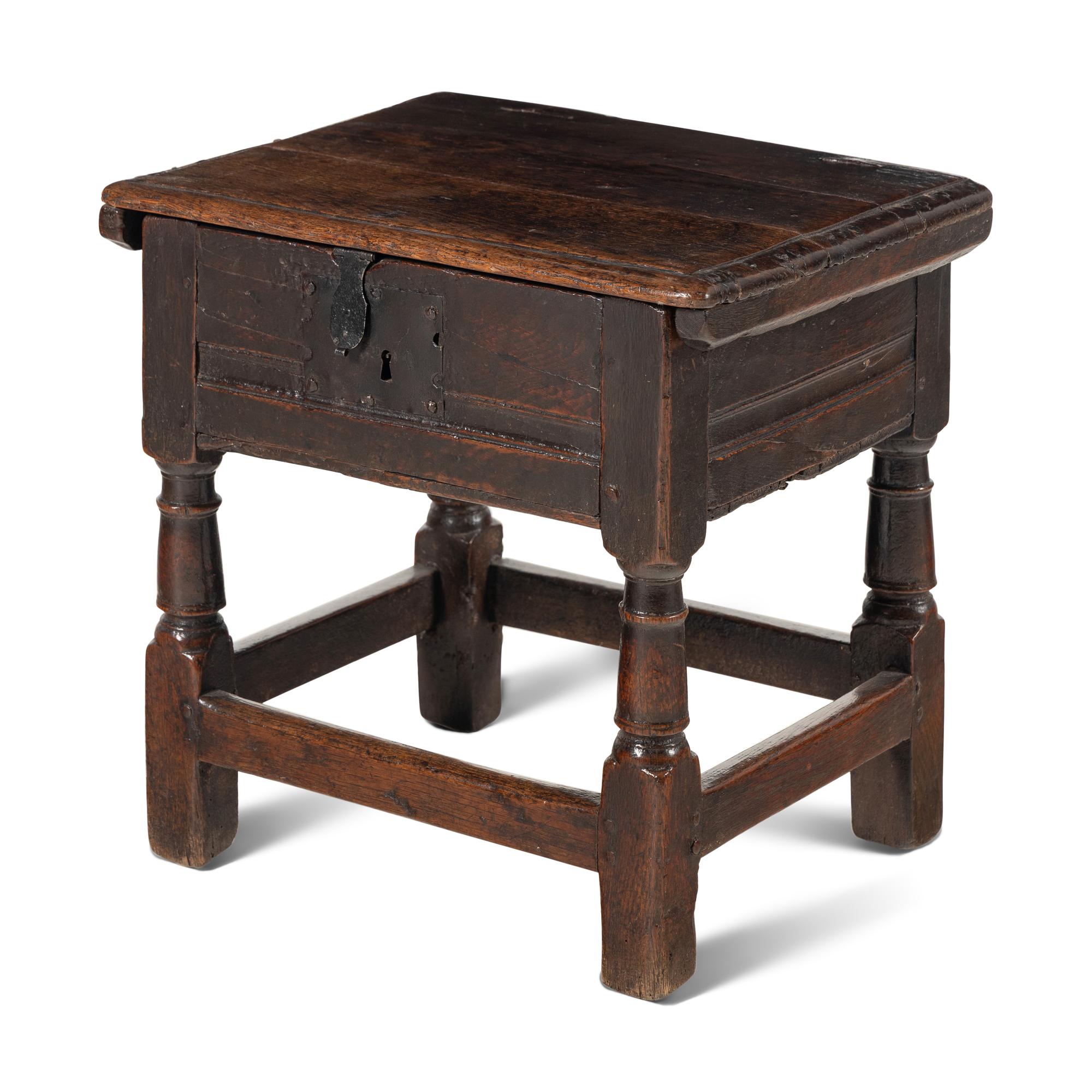 An English Oak Box Stool