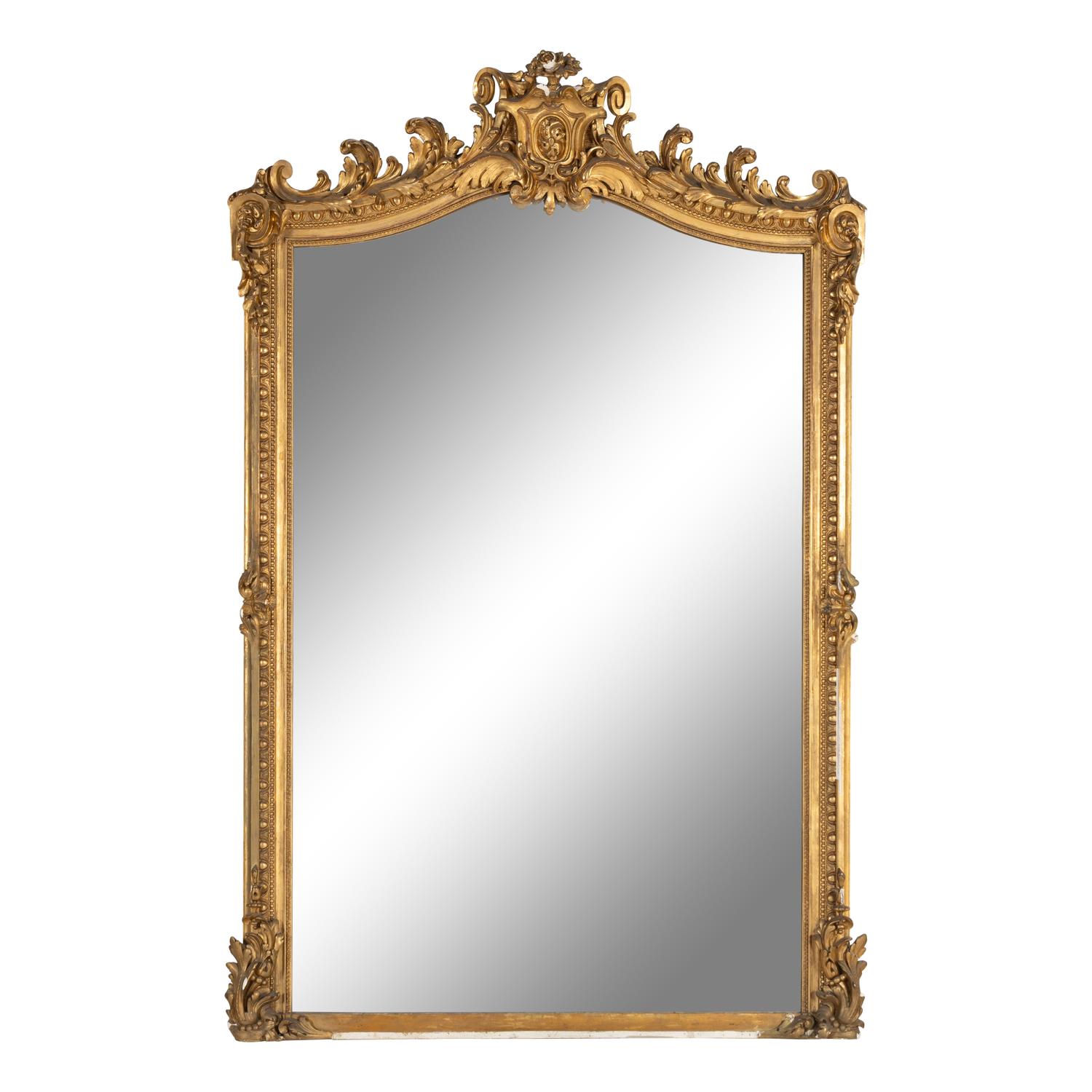 A Napoleon III Carved Giltwood Mirror