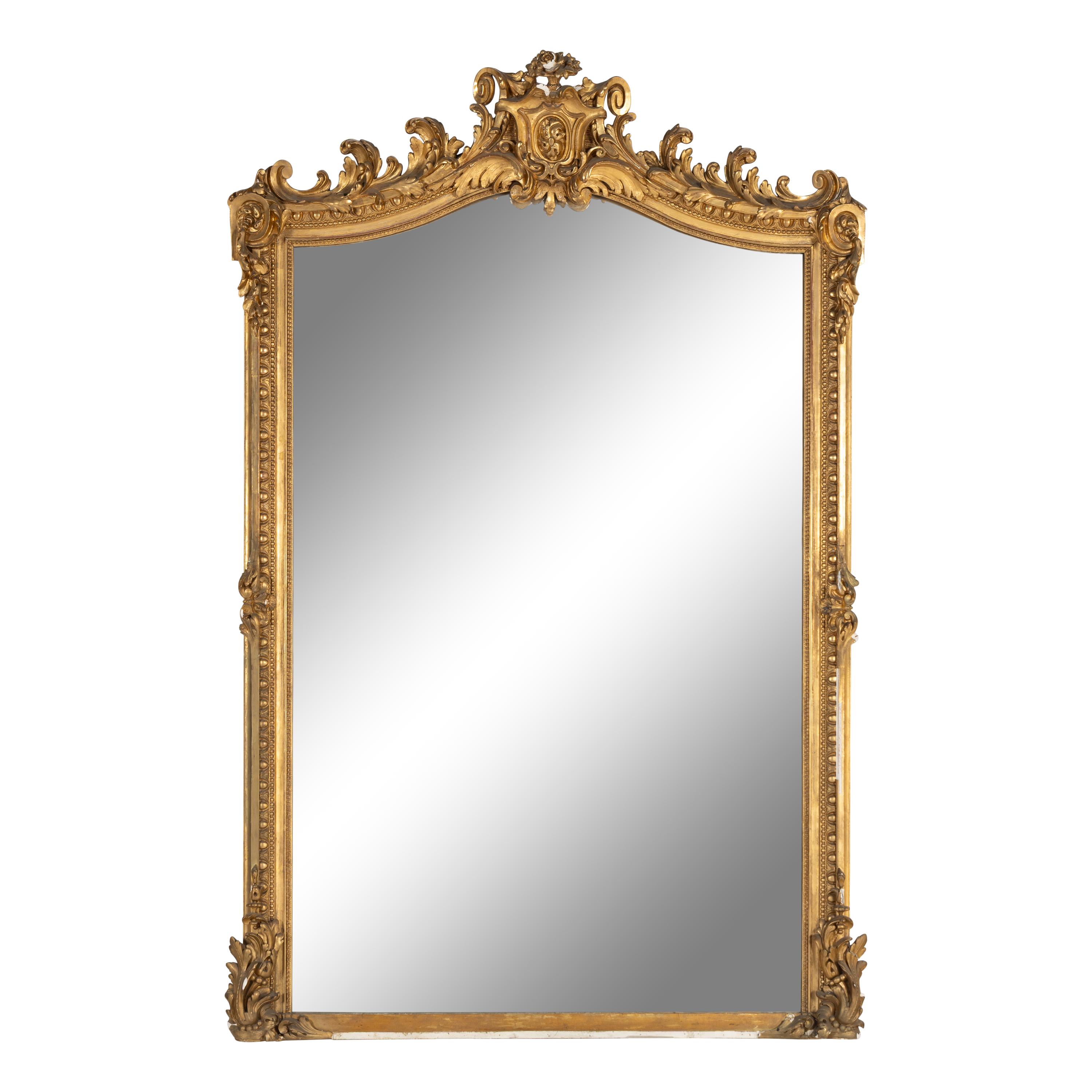 A Napoleon III Carved Giltwood Mirror