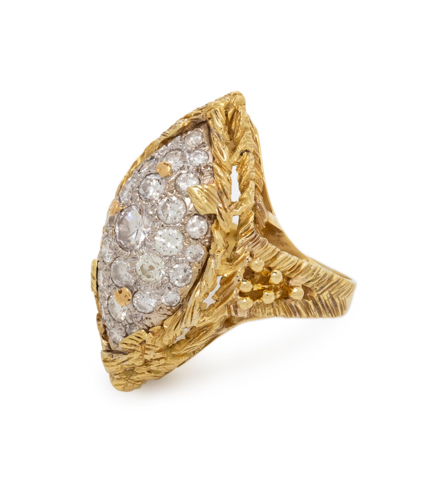BICOLOR GOLD AND DIAMOND RING