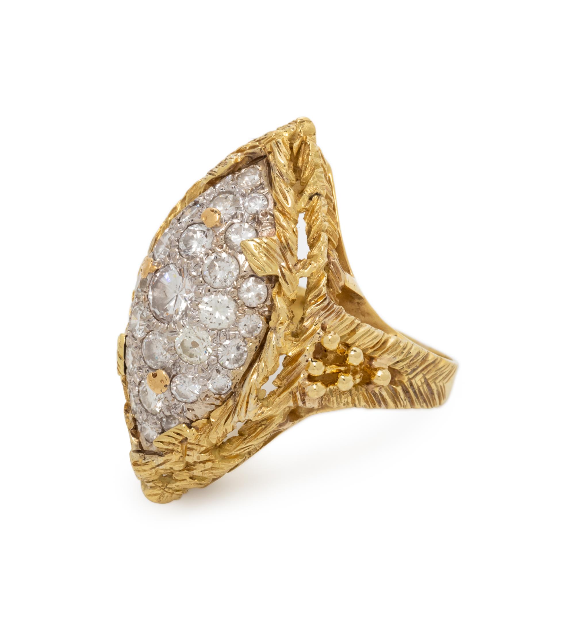 BICOLOR GOLD AND DIAMOND RING