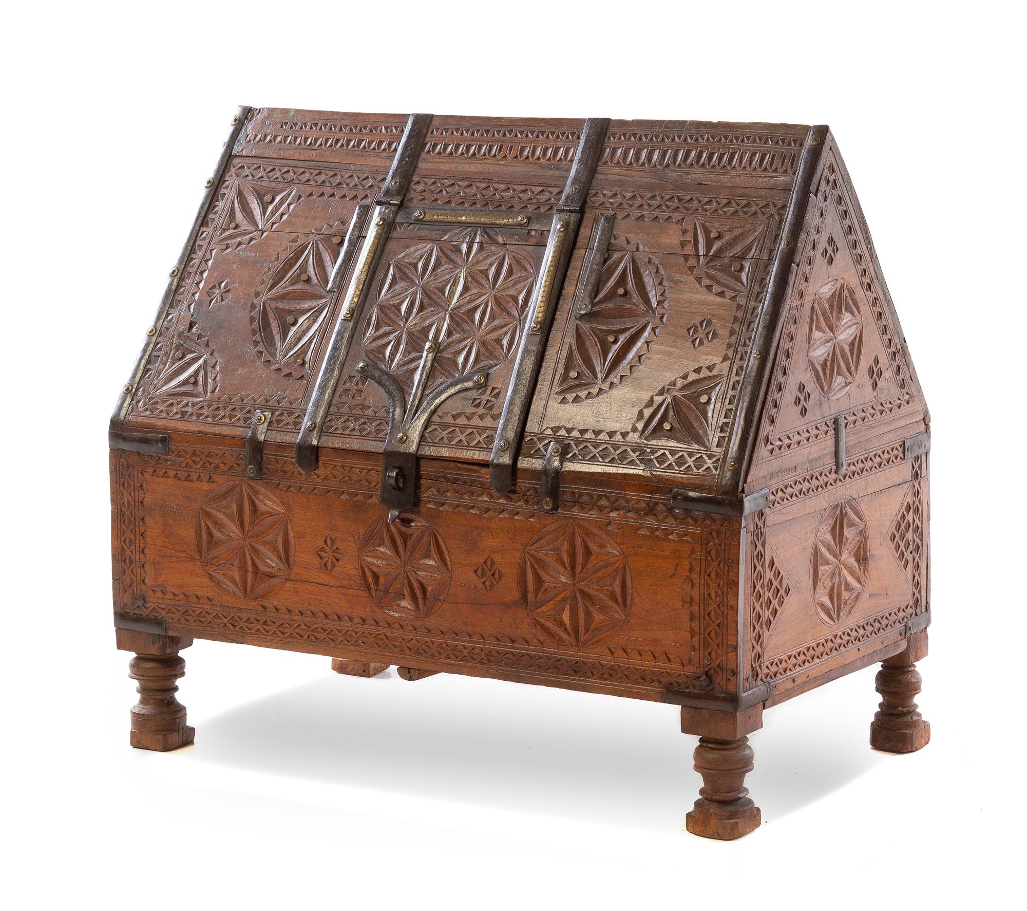 A Southeast Asian Carved Wood Chest