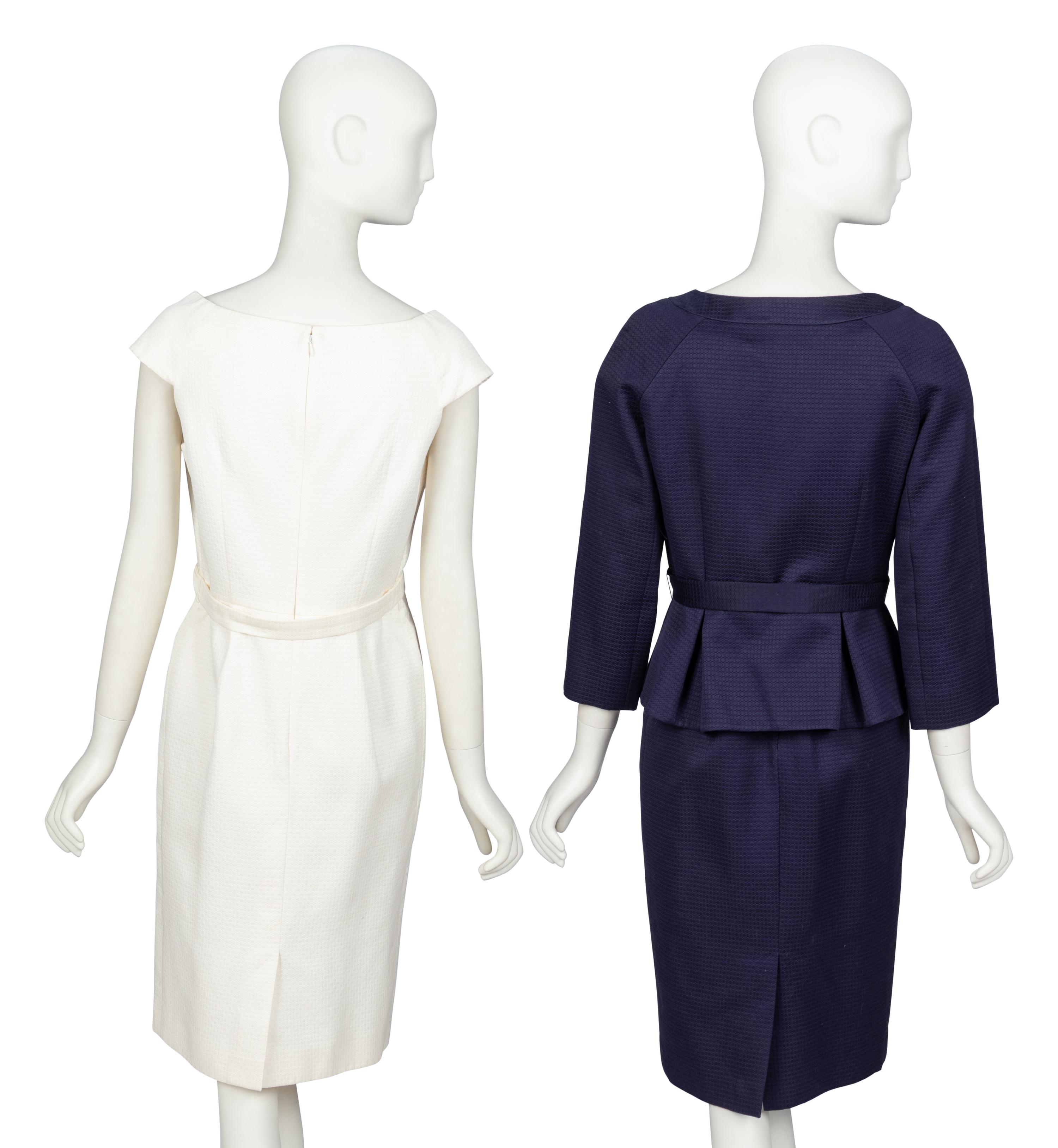 Christian Dior by John Galliano , Navy Dress Suit & White Dress