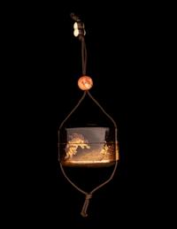 A Japanese Gold and Dark Brown Lacquer Single-Case Inro